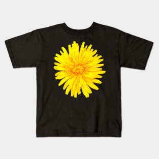 Dandelion Taraxacum officinale  brilliant yellow wildflower with shades of red Kids T-Shirt